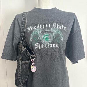 Y2K Grunge Vintage Style Michigan State Graphic Tee Football Sports Team